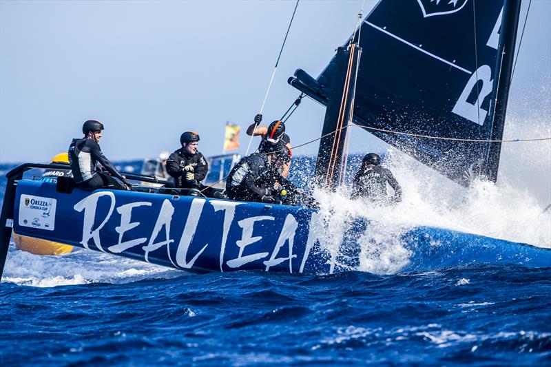 Realteam, overall leader after day 1 of the GC32 Racing Tour Orezza Corsica Cup photo copyright Jesus Renedo / GC32 Racing Tour taken at  and featuring the GC32 class