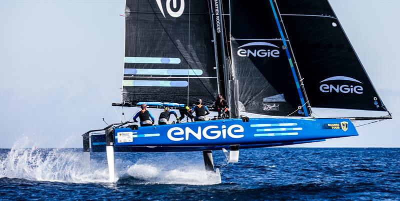 Sebastien Rogues' Team ENGIE holds third place on day 2 of the GC32 Racing Tour Orezza Corsica Cup photo copyright Jesus Renedo / GC32 Racing Tour taken at  and featuring the GC32 class