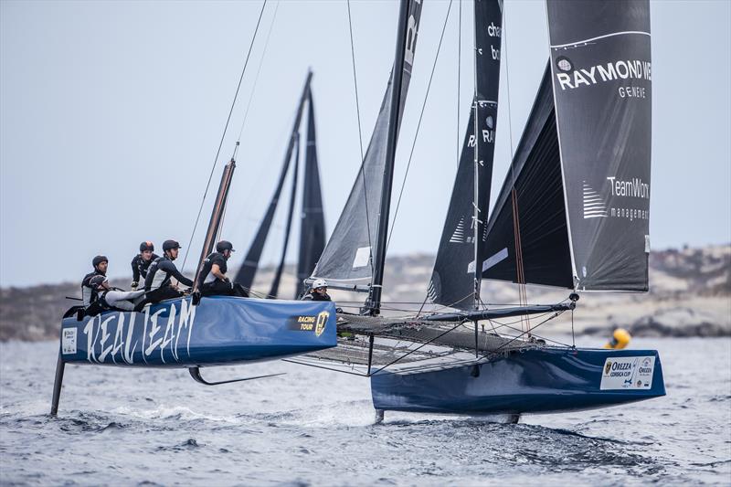 The Jérôme Clerc-skippered Realteam was fastest in the ANONIMO Speed Challenge on day 3 of the GC32 Racing Tour Orezza Corsica Cup photo copyright Jesus Renedo / GC32 Racing Tour taken at  and featuring the GC32 class