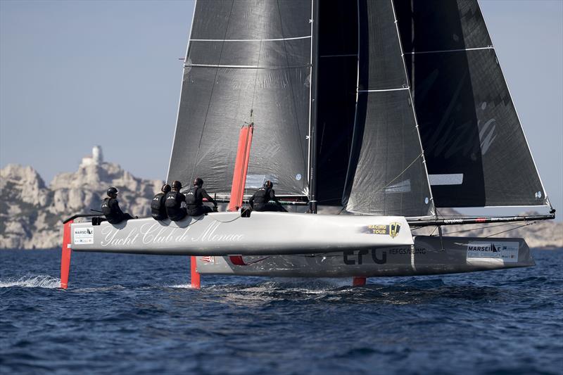 Pierre Casiraghi's Malizia - Yacht Club de Monaco on the Marseille One Design Practice Day photo copyright Gilles Martin-Raget / GC32 Racing Tour taken at  and featuring the GC32 class