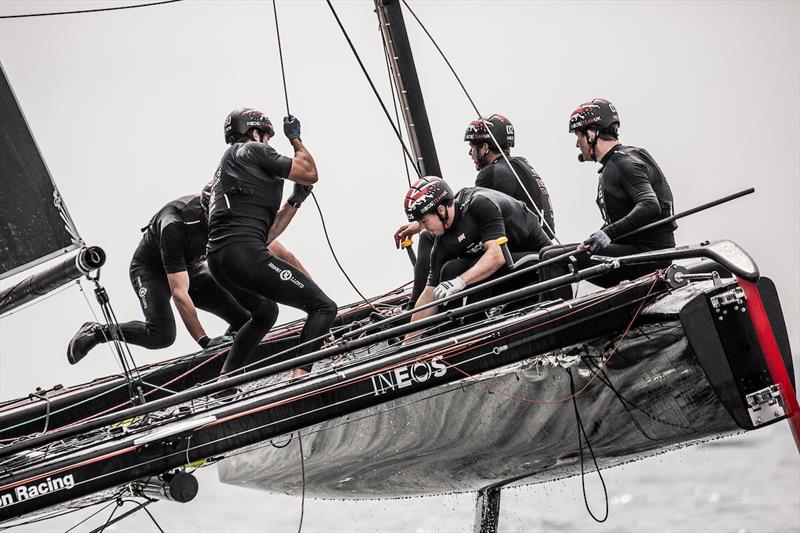The latest GC32 Racing Tour team gets to grips with its new vessel - photo © Harry Kenney-Herbert / INEOS TEAM UK