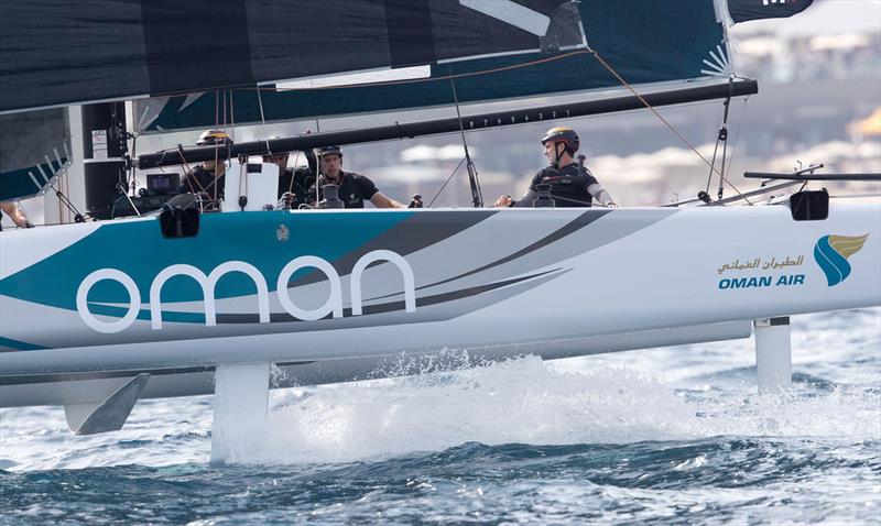 Oman Air took five podium finishes on the second day of racing in the brand-new Stadium Racing venue in Los Cabos, Mexico photo copyright Lloyd Images taken at  and featuring the GC32 class