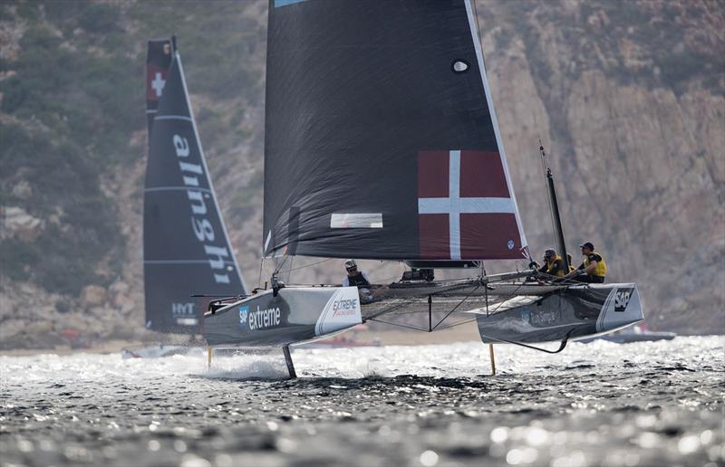 Extreme Sailing Series™ - Danish-flagged SAP Extreme Sailing Team in action on the penultimate day of racing in the 2017 season photo copyright Lloyd Images taken at  and featuring the GC32 class