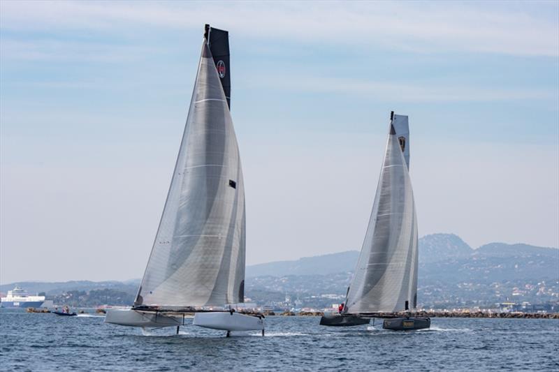 GC32 foiling cat training for Norauto and Team France photo copyright Eloi Stichelbaut taken at  and featuring the GC32 class