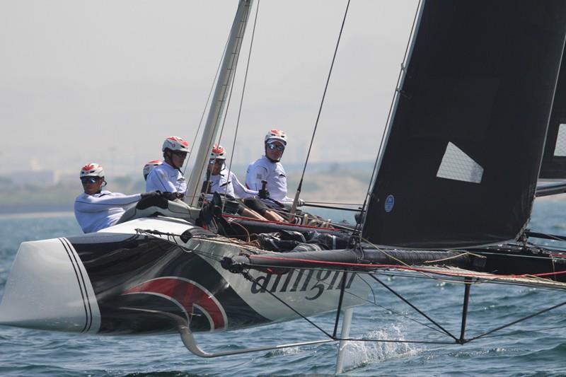 Ernesto Bertarelli at the helm of his Alinghi GC32 photo copyright Alinghi taken at  and featuring the GC32 class