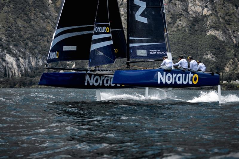 Franck Cammas' Norauto in her new livery photo copyright Maxime Horlaville taken at  and featuring the GC32 class