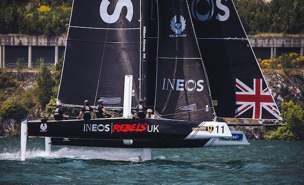 The Extreme sailing Series team, INEOS Rebels UK racing in the 2018 GC32 World Championship, Lake Garda, Italy photo copyright Pedro Martinez / GC32 World Championship taken at  and featuring the GC32 class