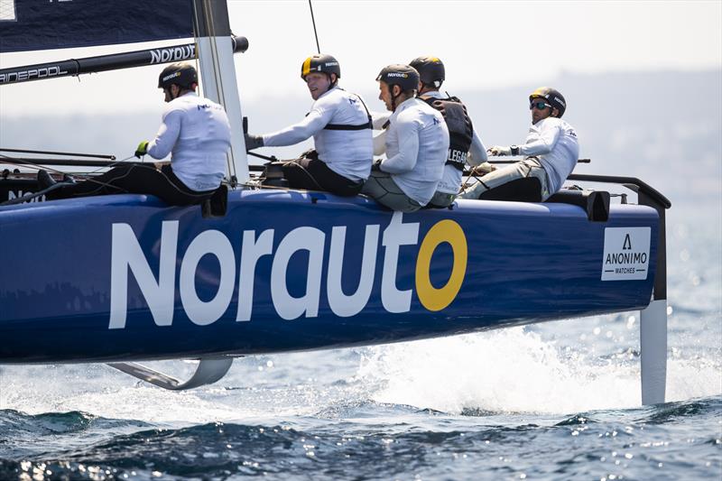 NORAUTO once again had a 'two bullet' day but was OCS in race one on day 3 of the GC32 Racing Tour at the 37 Copa del Rey MAPFRE - photo © Sailing Energy / GC32 Racing Tour