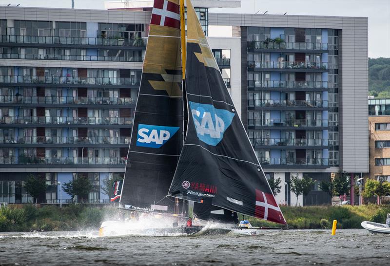 Extreme Sailing Series™ Cardiff 2018 - day two - SAP Extreme Sailing Team photo copyright Vincent Curutchet / Lloyd Images taken at  and featuring the GC32 class