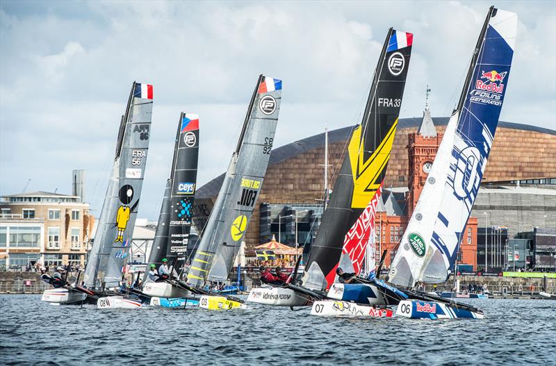 Extreme Sailing Series™ Cardiff 2018 - day two - Flying Phantoms photo copyright Vincent Curutchet / Lloyd Images taken at  and featuring the GC32 class