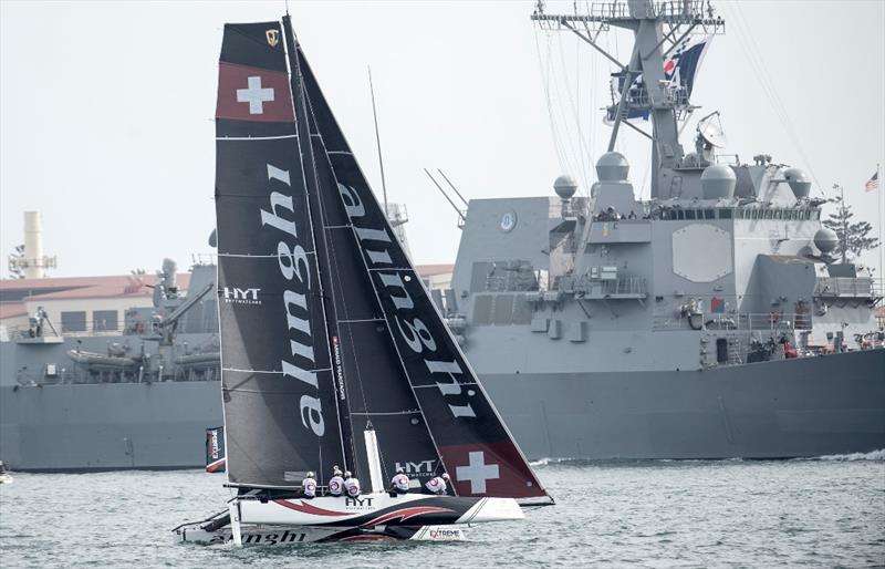 Extreme Sailing Series 2017. Act 8. San Diego, California, USA. Alinghi team shown here in action photo copyright Lloyd Images taken at  and featuring the GC32 class