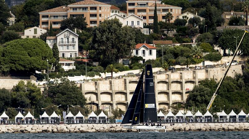 Erik Maris' Zoulou is currently top French boat, due to her having won today's first race on day 2 of the GC32 TPM Med Cup - photo © Sailing Energy / GC32 Racing Tour