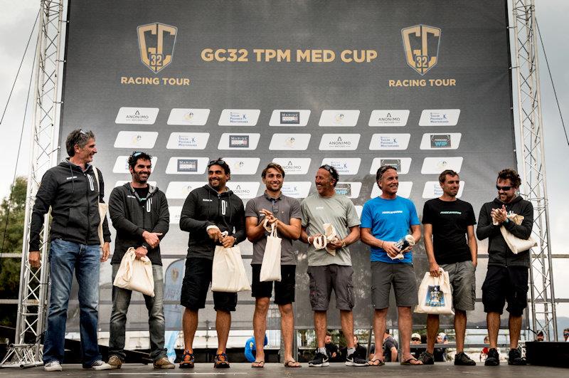 Erik Maris and the Zoulou team, claimed the third place on the 2018 GC32 Racing Tour podium photo copyright Sailing Energy / GC32 Racing Tour taken at  and featuring the GC32 class