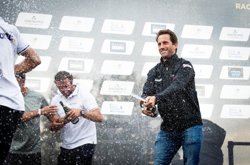 Sir Ben Ainslie celebrates INEOS Team UK's victory at the GC32 TPM Med Cup photo copyright Sailing Energy / GC32 Racing Tour taken at  and featuring the GC32 class