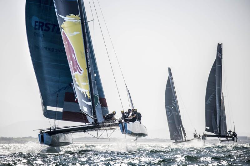 Red Bull Sailing Team is campaigned by Austrian sports legends, double Olympic Tornado gold medallists Roman Hagara and Hans-Peter Steinacher photo copyright Dean Treml / Red Bull Content Pool taken at  and featuring the GC32 class