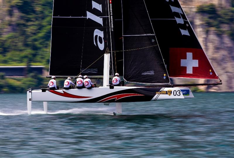 Ernesto Bertarelli's Alinghi team joins the GC32 Racing Tour as the Extreme Sailing Series' final GC32 champion. - photo © Sailing Energy / GC32 Racing Tour