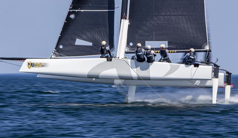 Jason Carroll's Argo still leads the owner-driver division, despite an unfortunate capsize on day 2 of the GC32 World Championship at Lagos photo copyright Jesus Renedo / Sailing Energy / GC32 Racing Tour taken at  and featuring the GC32 class