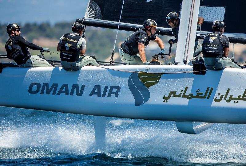 Match Racing World Champion turned America's Cup and Volvo Ocean Race sailor Adam Minoprio is helming Oman Air this season. - photo © Jesus Renedo / Sailing Energy / GC32 Racing Tour