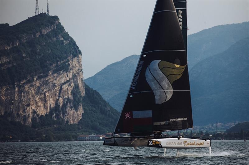 Oman Air at last year's GC32 Worlds. The Omani team currently sits at the top of 2019 GC32 Racing Tour leaderboard after winning in Villasimius and at Copa del Rey MAPFRE photo copyright Pedro Martinez / GC32 World Championship taken at  and featuring the GC32 class