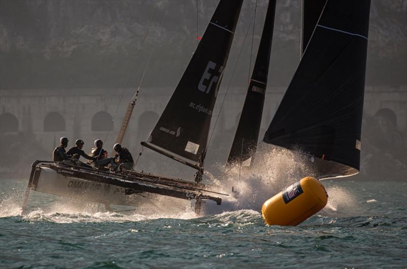 Oman Air made up for their disappointing opening day with a near perfect scoreline today - 2019 GC32 Riva Cup, day 2 photo copyright Sailing Energy / GC32 Racing Tour taken at  and featuring the GC32 class