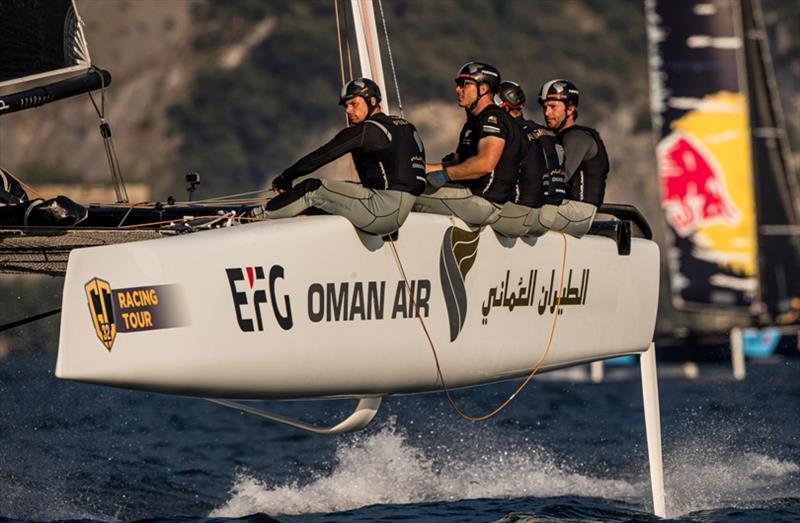 Adam Minoprio and the crew of Oman Air were dominant team on day two of the GC32 Riva Cup photo copyright Sailing Energy / GC32 Racing Tour taken at  and featuring the GC32 class