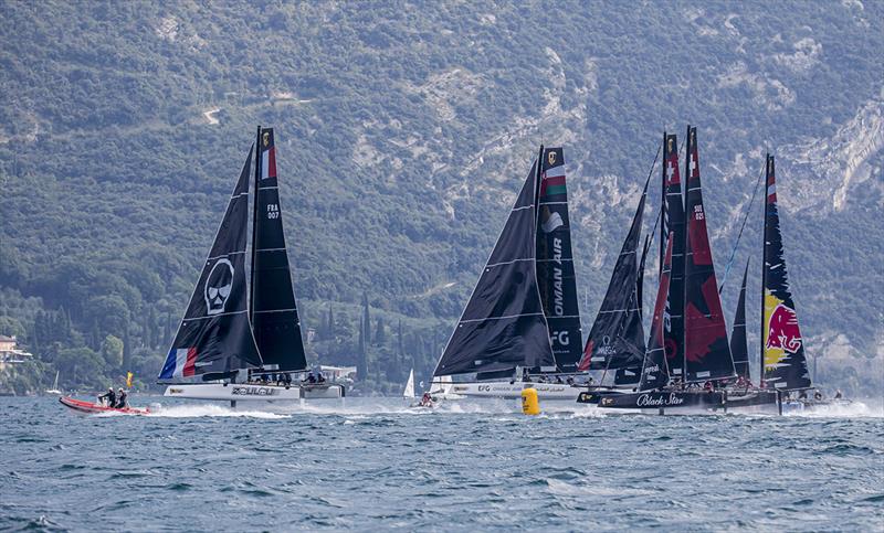 Erik Maris' Zoulou leads round the reaching mark - 2019 GC32 Riva Cup - photo © Sailing Energy / GC32 Racing Tour