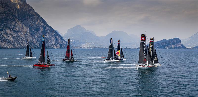 This afternoon's three races in the southerly Ora were held with reaching starts - 2019 GC32 Riva Cup photo copyright Sailing Energy / GC32 Racing Tour taken at  and featuring the GC32 class