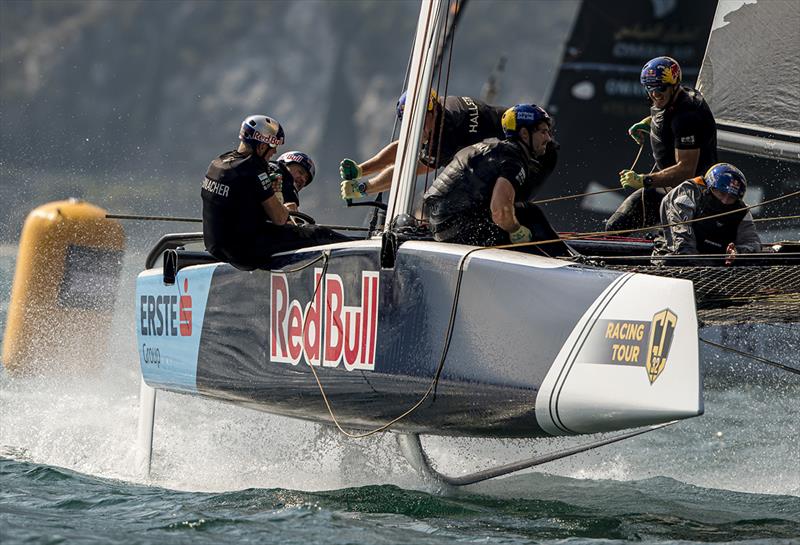 Red Bull Sailing Team mixed things up winning today's fourth race and finishing between Alinghi and Oman Air in the final race - 2019 GC32 Riva Cup - photo © Sailing Energy / GC32 Racing Tour
