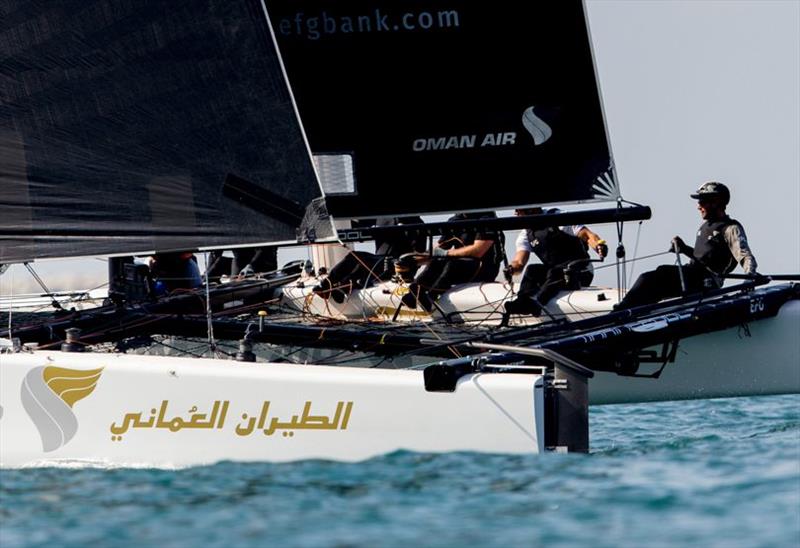 Adam Minoprio and the Oman Air crew are hoping for a home town victory this week for their sponsor. - photo © Sailing Energy / GC32 Racing Tour