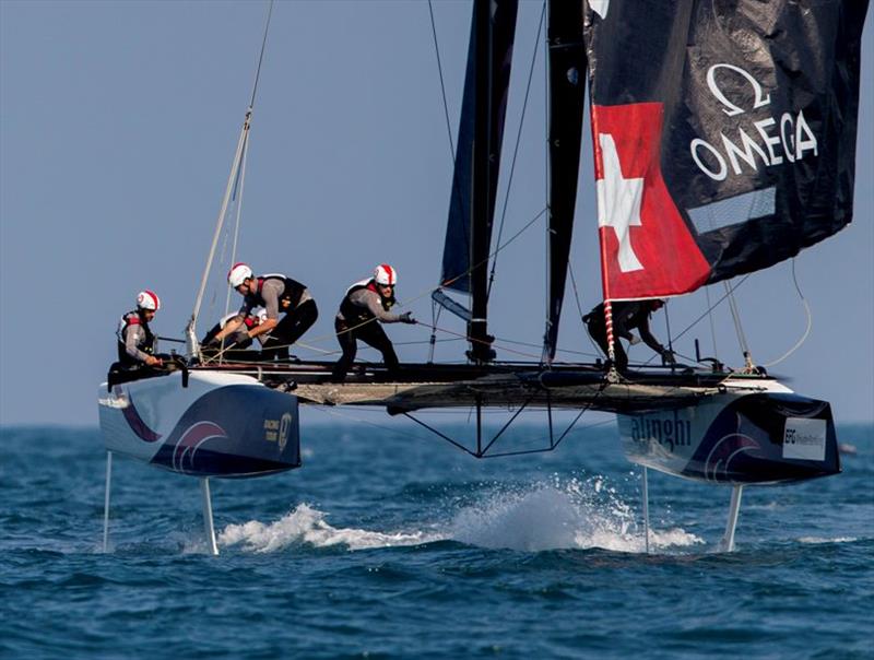 Alinghi has a heavy weight bout ahead of them this week with Oman Air photo copyright Sailing Energy / GC32 Racing Tour taken at  and featuring the GC32 class