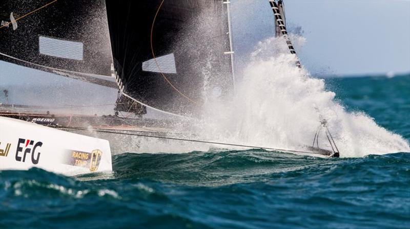 It was a dramatic day for Adam Minoprio's Omani team - GC32 Oman Cup day 4 photo copyright Sailing Energy / GC32 Racing Tour taken at  and featuring the GC32 class