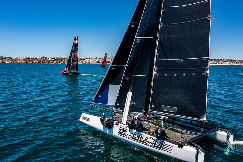 Zoulou battling at the front - 2021 GC32 Lagos Cup 1 photo copyright Sailing Energy / GC32 Racing Tour taken at  and featuring the GC32 class