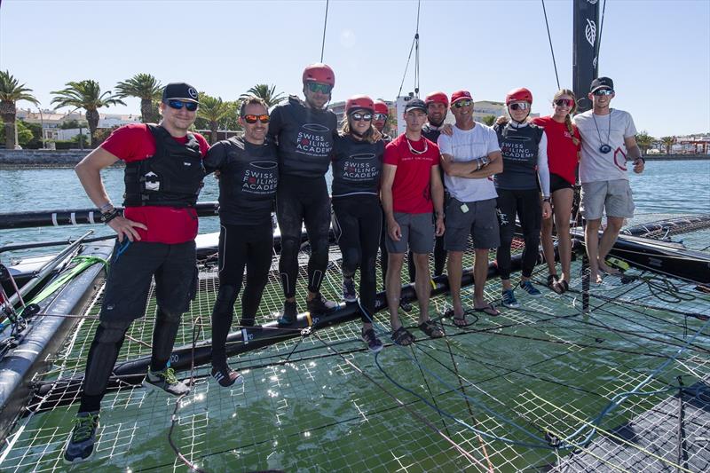 The Swiss Foiling Academy is led by Julien Monnier and Loick Forestier (second and third from left) photo copyright Sailing Energy / GC32 Racing Tour taken at  and featuring the GC32 class