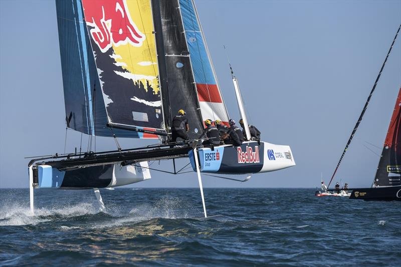 Red Bull Sailing Team, with GC32 newbie Nathan Outteridge helming, finished the day in third - GC32 Lagos Cup 2 photo copyright Sailing Energy / Joao Costa Ferreira taken at  and featuring the GC32 class