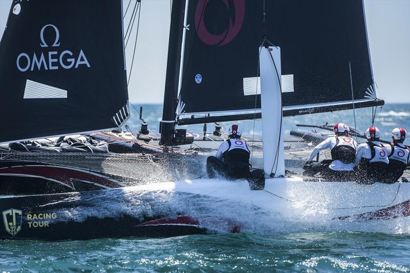 Immaculate Alinghi won today's one race, pulling them clear of second by four points now - GC32 Lagos Cup 2 photo copyright Sailing Energy / GC32 Racing Tour taken at  and featuring the GC32 class