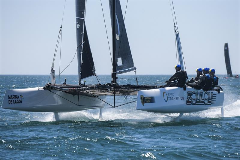 Erik Maris' Zoulou salvaged a fine second in today's race - GC32 Lagos Cup 2 photo copyright Sailing Energy / GC32 Racing Tour taken at  and featuring the GC32 class