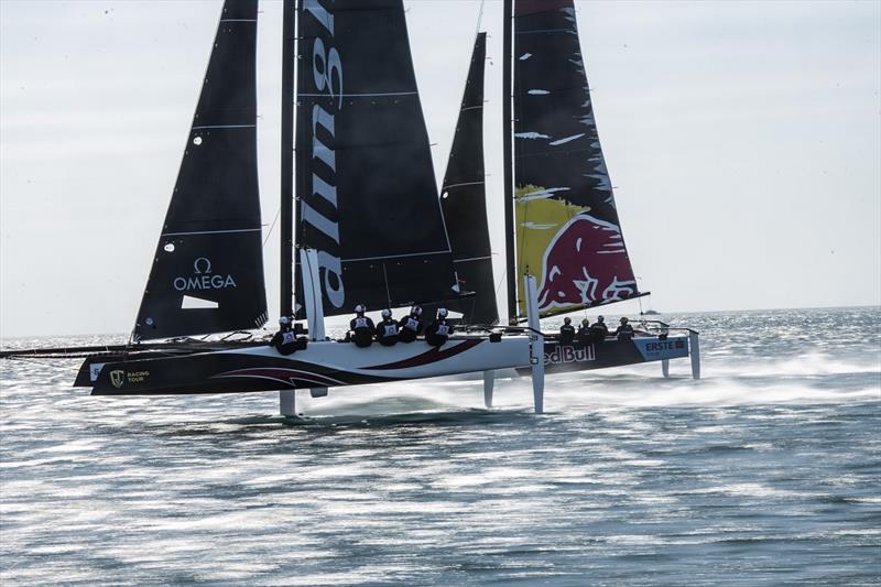 High speed match race between Alinghi and Red Bull Sailing Team - GC32 Lagos Cup 2 - photo © Sailing Energy / GC32 Racing Tour