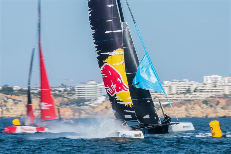 Inexperience going through the gears cost Team Rockwool Racing and Red Bull Sailing Team today - GC32 Lagos Cup 2 photo copyright Sailing Energy / GC32 Racing Tour taken at  and featuring the GC32 class