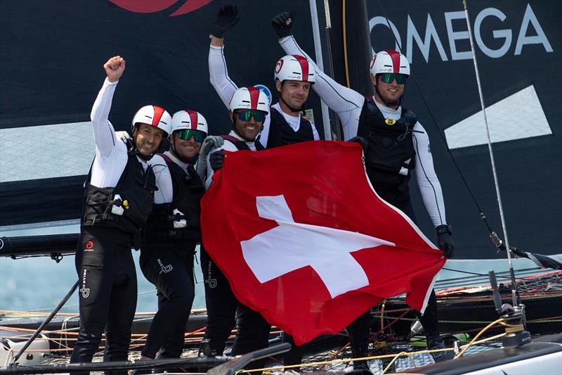 Ernesto Bertarelli's Alinghi team win its third GC32 Racing Tour event in a row, but this time it was close - GC32 Lagos Cup 2 - photo © Sailing Energy / GC32 Racing Tour