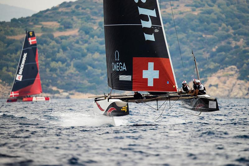 The defending champions Alinghi were OCS in the first race but comfortably led both attempts at a race two - GC32 World Championship 2021 - photo © Sailing Energy / GC32 Racing Tour