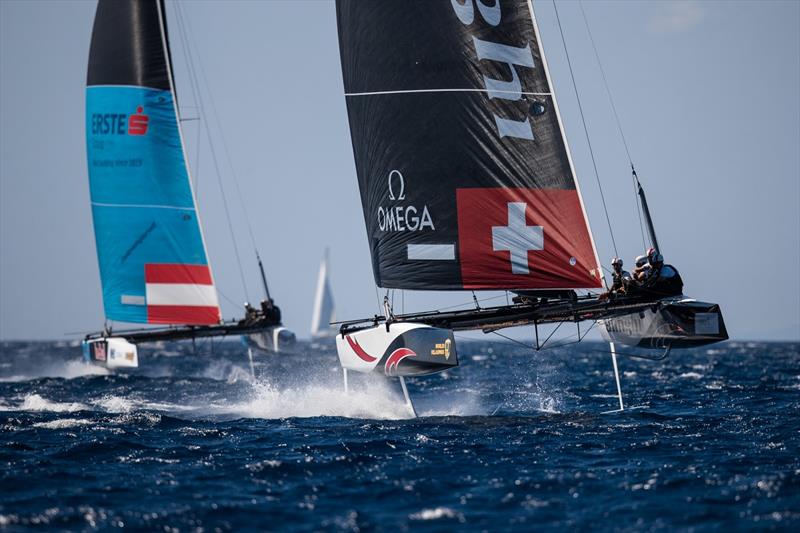 Alinghi leads Red Bull Sailing Team - GC32 World Championship photo copyright Sailing Energy / GC32 Racing Tour taken at  and featuring the GC32 class