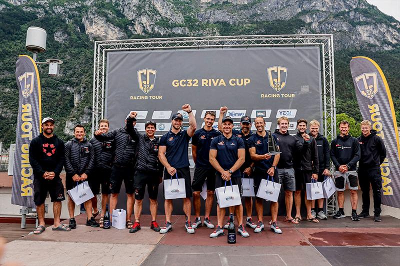 The GC32 Riva Cup 2022 podium - photo © Sailing Energy / GC32 Racing Tour