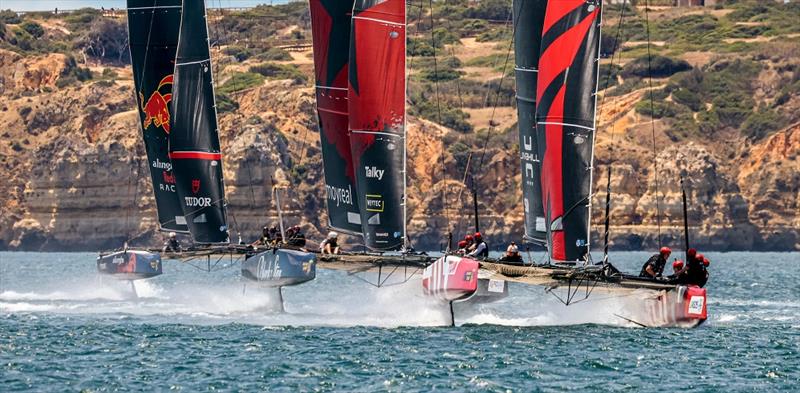 High octane racing off the Lagos coastline - GC32 Racing Tour - photo © Sailing Energy / GC32 Racing Tour