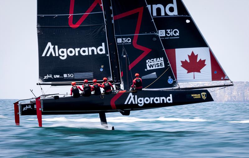 Team Canada at pace on day 3 of Lagos GC32 Worlds photo copyright Sailing Energy / GC32 Racing Tour taken at Clube de Vela de Lagos and featuring the GC32 class