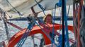 Kirsten Neuschäfer setting sail from Nova Scotia on her Cape George 36 ‘Minnehaha' bound for Cape Town, 8.000 miles southeast