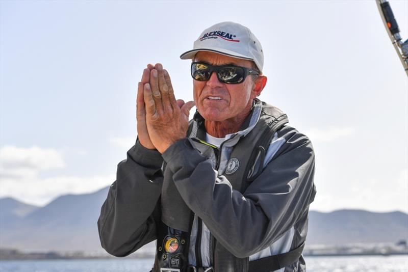 Istvan Koper praying that he will be able to sort out the self steering system on his Tradewind 35 Puffin before they reach the Southern Ocean - photo © Christophe Favreau / PPL / GGR