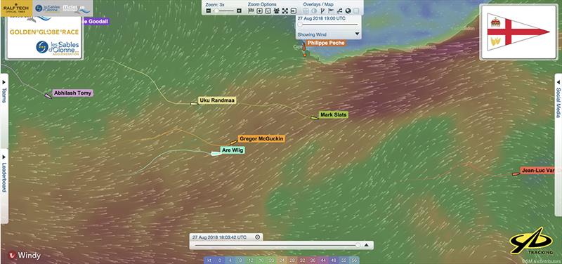 The nearest yacht to Are Wiig's position when he suffered his dismasting was Gregor McGuckin's Biscay 36 Hanley Energy Endurance, but the Norwegian did not ask for assistance - Golden Globe Race - photo © Barry Pickthall / GGR