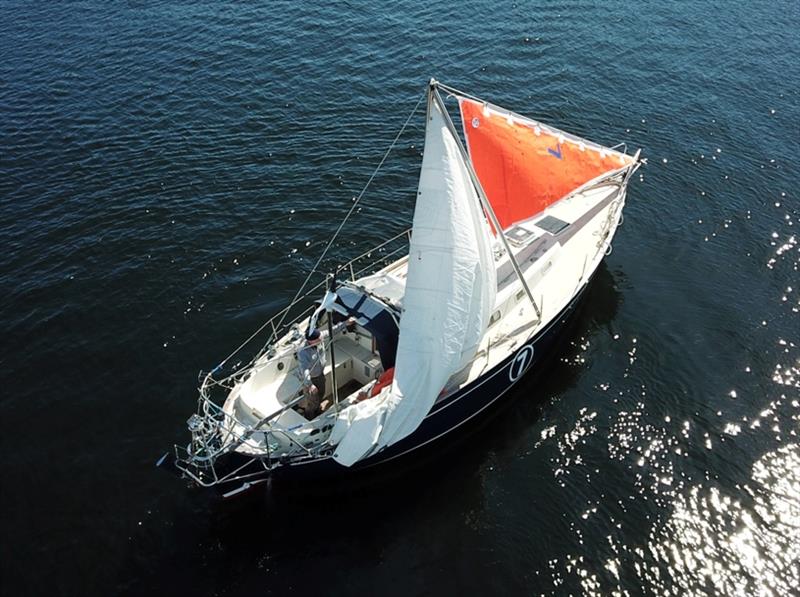 Are Wiig has all the equipment onboard to motor/sail his yacht under jury rig, the 400 miles north to Cape Town photo copyright Event Media taken at  and featuring the Golden Globe Race class