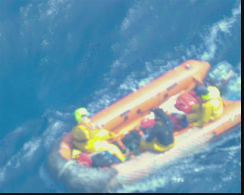 Abhilash Tomy is taken from Thuriya to the French rescue vessel - photo © French Fisheries Protection