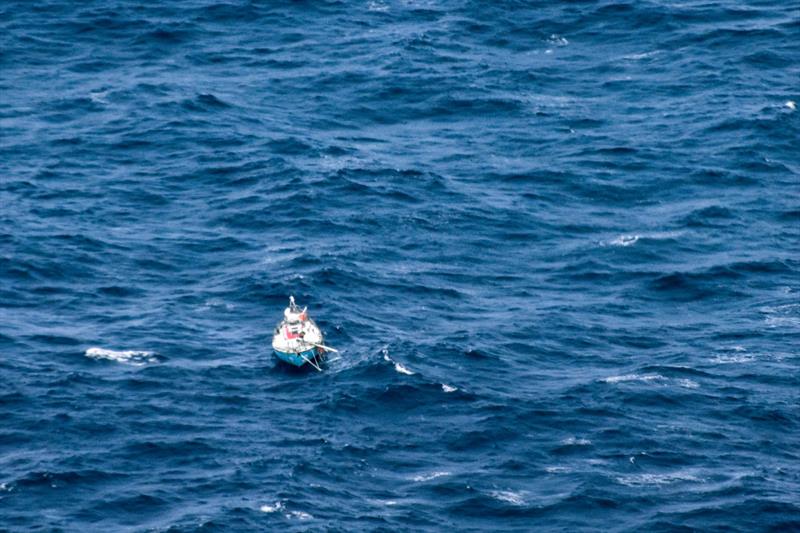 The dismasted Thuriya adrift in the Southern Indian Ocean photo copyright French Fisheries Protection taken at  and featuring the Golden Globe Race class